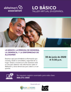 Lo Básico del Alzheimer: Taller virtual en español