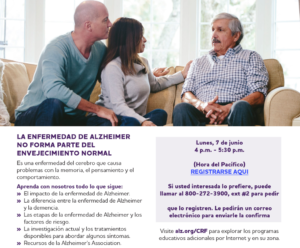 La enfermedad de Alzheimer no forma parte del envejecimiento normal